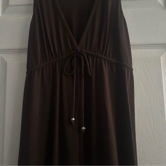 Portocruz Brown Knit V-Neck Swimsuit Coverup - Size Small - Cute! - Picture 2 of 4